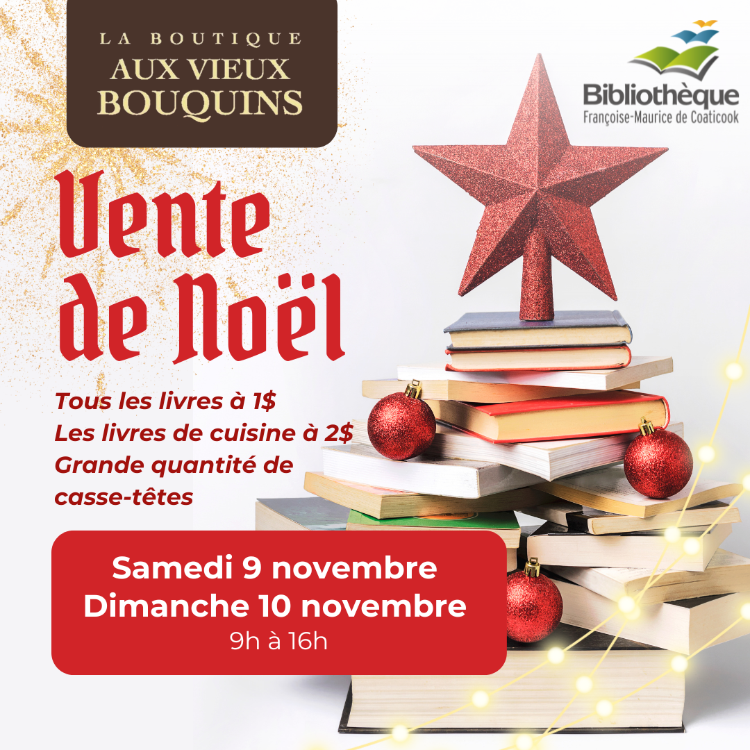 Affiche Vente de Noël de livres usagés